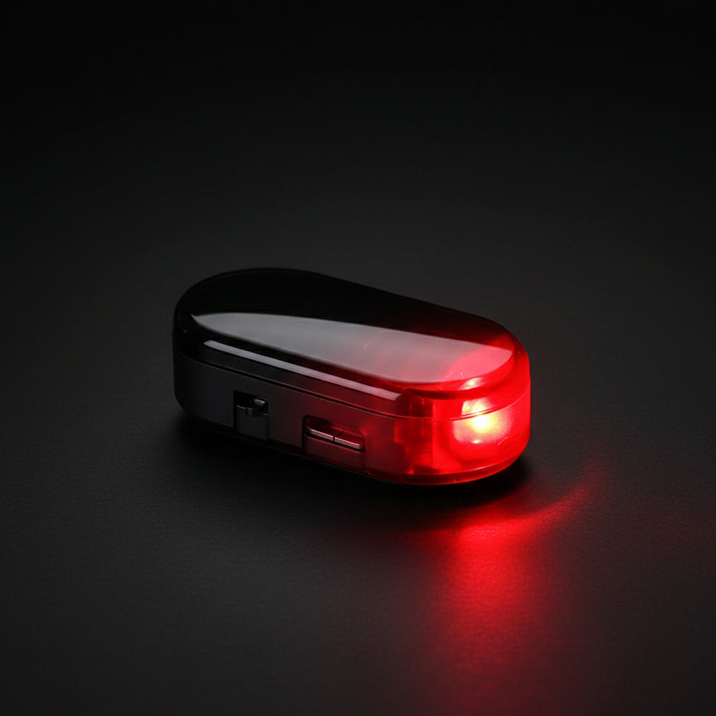 Solar Powered Car Fake Security Light – LED Flashing Dummy Alarm