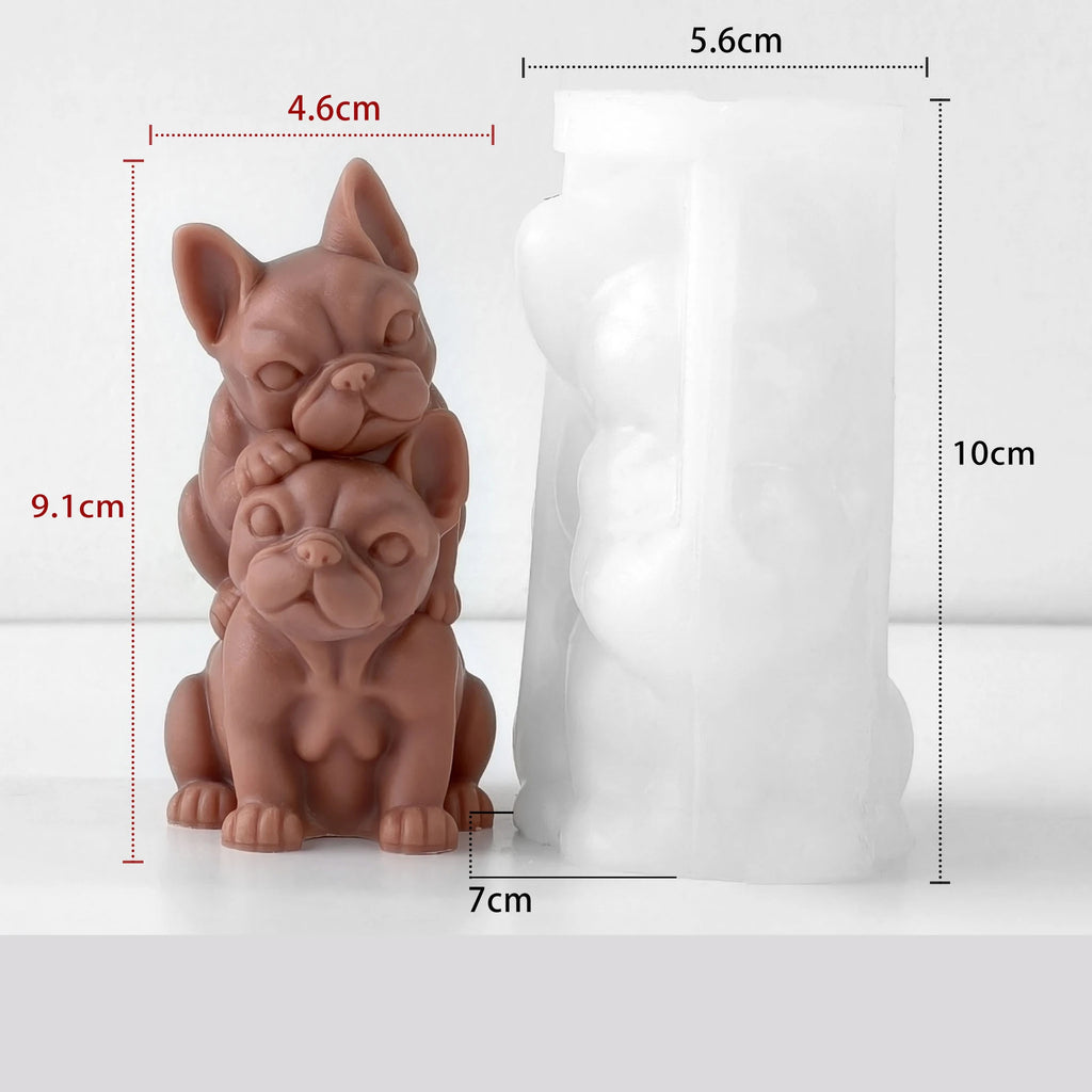 Stackable Puppy-Shaped Candle Silicone Mold DIY Teddy Bear Dog Plaster Ornament Mold Oasis Select A