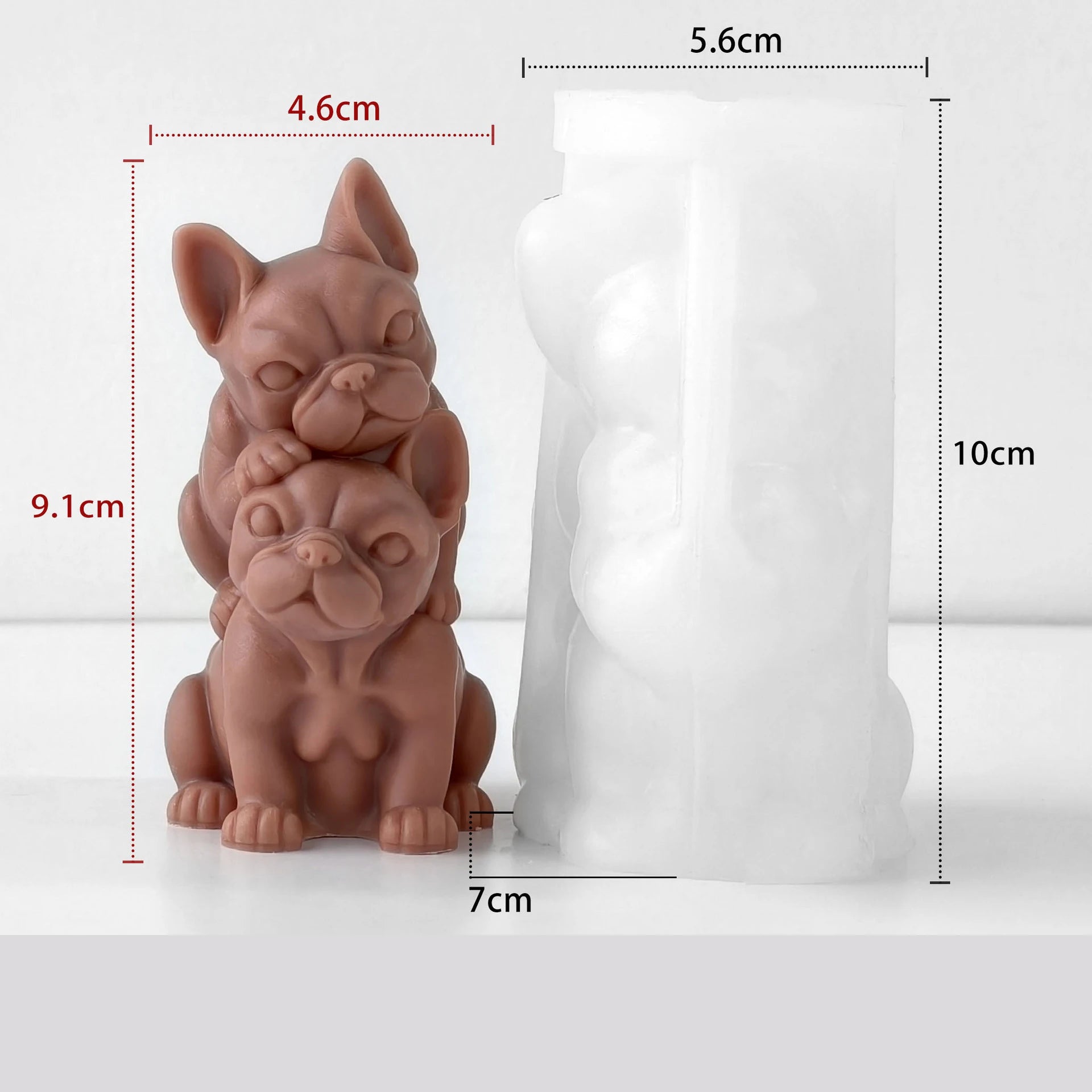 Stackable Puppy-Shaped Candle Silicone Mold DIY Teddy Bear Dog Plaster Ornament Mold Oasis Select A