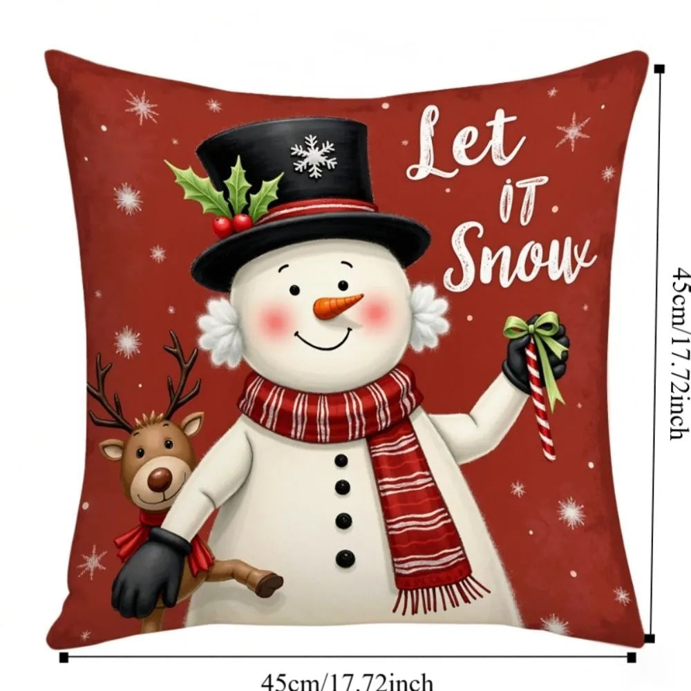 Christmas Cushion Cover 45x45cm – Tree & Snowflake Design