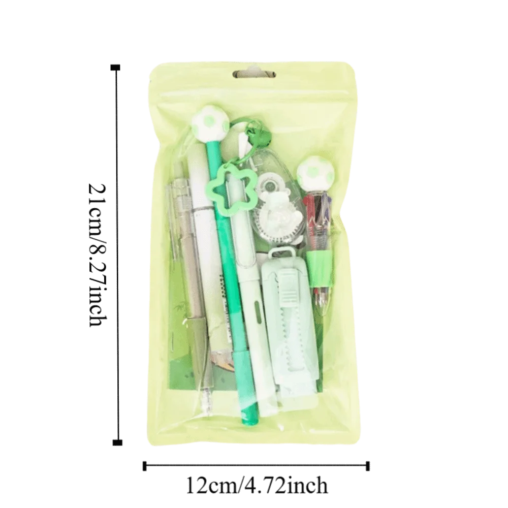 Cartoon School Stationery Set 6 Color Pens Stick Note Cartoon Stationery Set Book Ballpoint Pen Student Tools Gift Kit Oasis Select