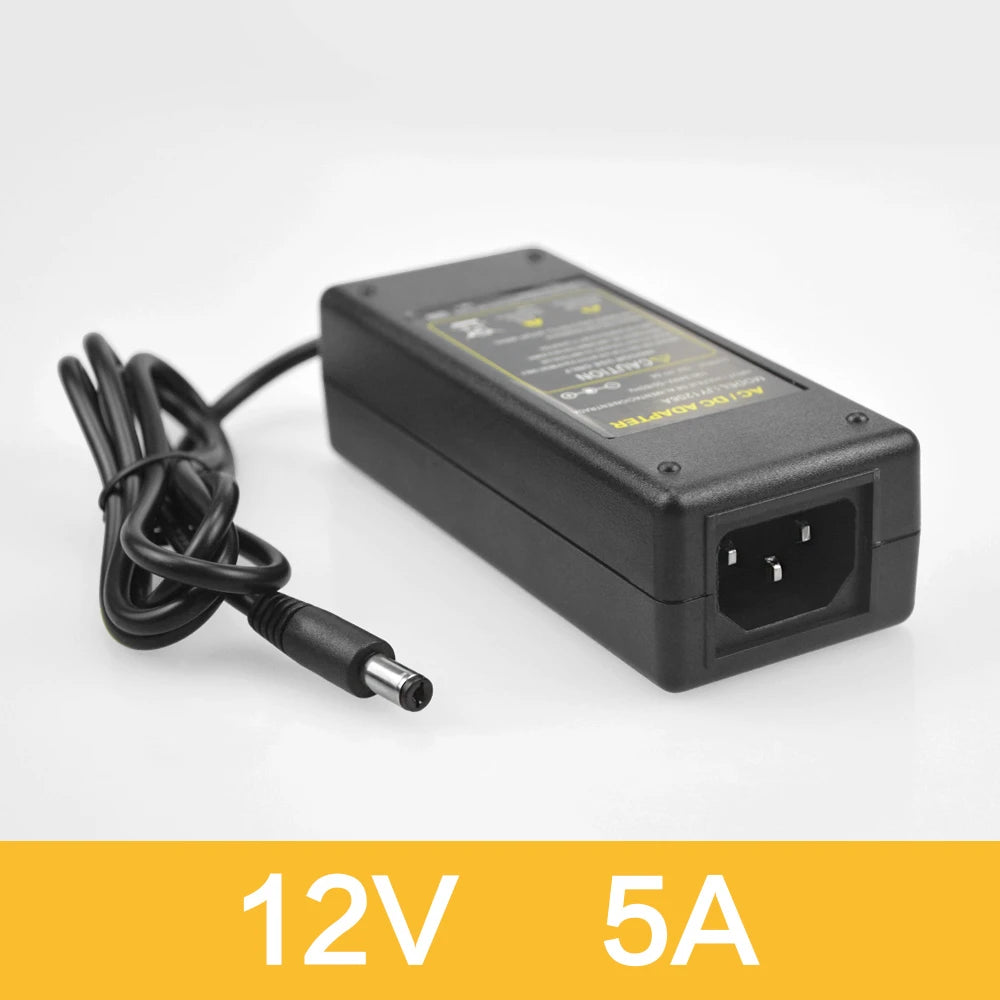 Switching LED Power Supply AC 220V to DC 12V Transformer 1A-8A Charger Adapters Lighting Accessory for LED Bulbs/LED Strips Oasis Select 5A AC220 to DC12V European Power Plug