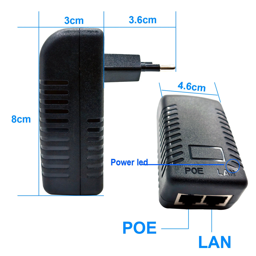 48V POE Power Supply Adapter 0.5A EU/US Plug CCTV Security Surveillance Adapter For Injector IP Camera POE Switch Router NVR AP Oasis Select