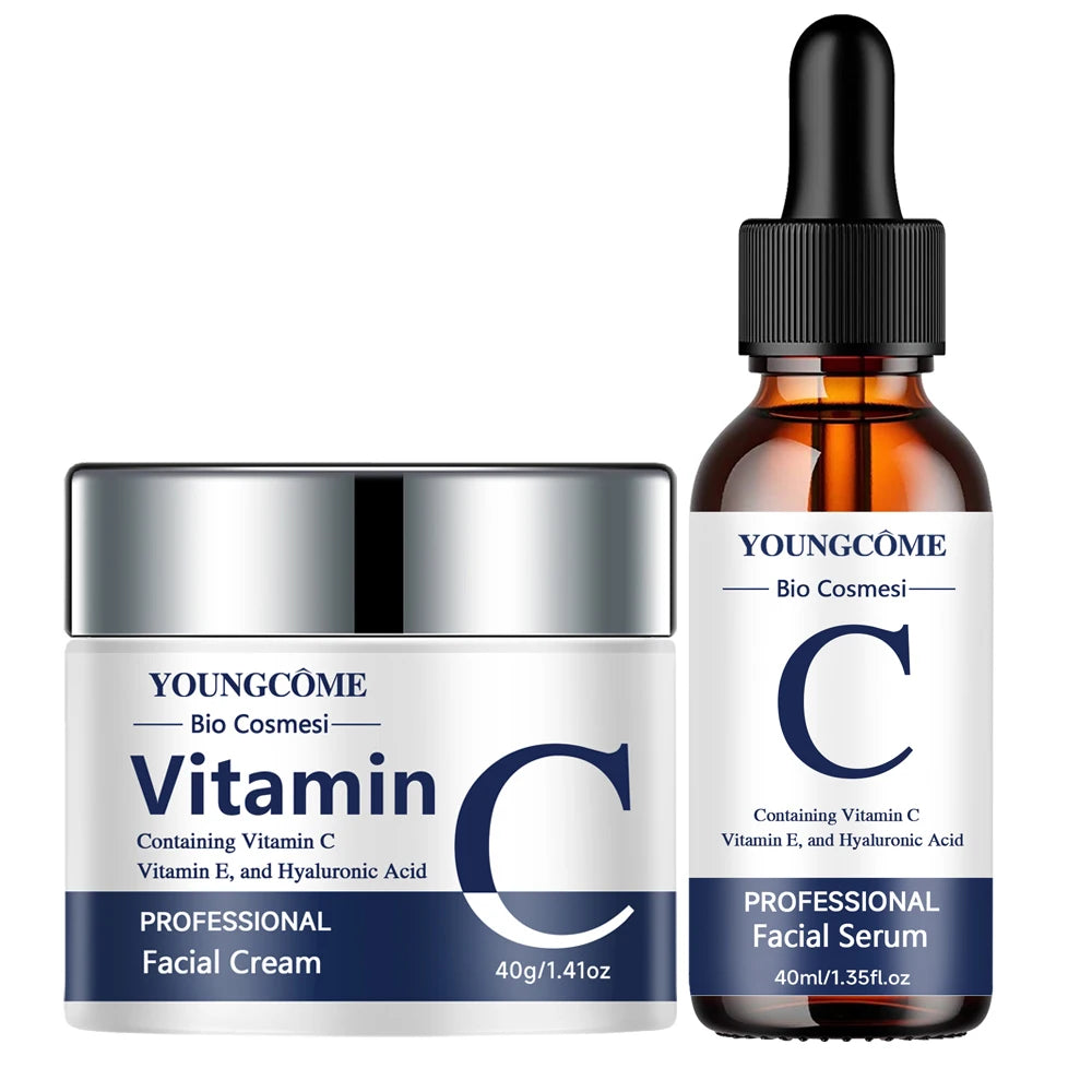 Vitamin C E & Hyaluronic Acid Face Cream & Serum Set