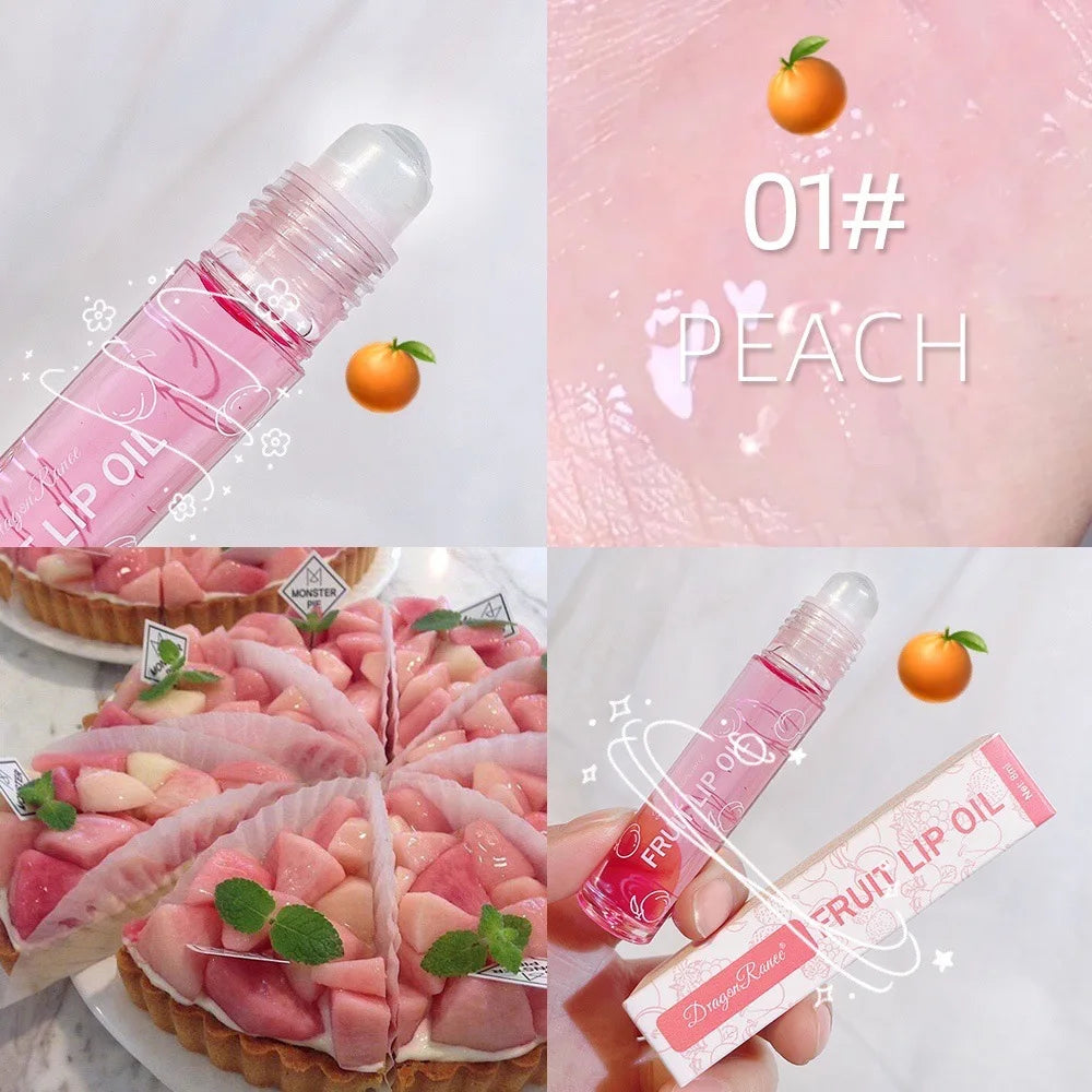 Hydrating Lip Oil Roll On Balm For Long Lasting Shine And Nourishment Smooth Soft Lips With Moisturizing Gloss Oasis Select 01 PEACH