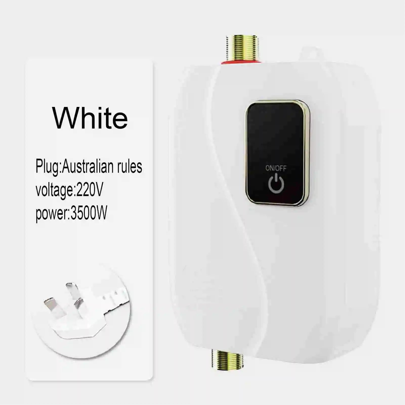 Instant Water Heater 220V 3500W Mini Electric Tankless Hot Water Heater Bathroom Kitchen Washing with LCD Display for Shower Oasis Select AU