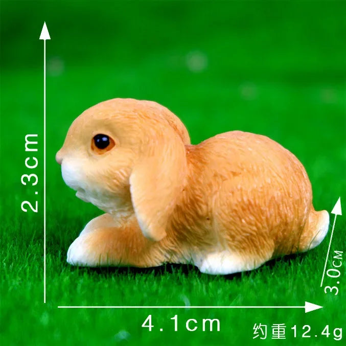 White Hare Dollhouse Ornament Easter Decoration Resin Bunny Statue Miniature Rabbit Figurine Micro Landscape Fairy Garden Oasis Select 04 brown