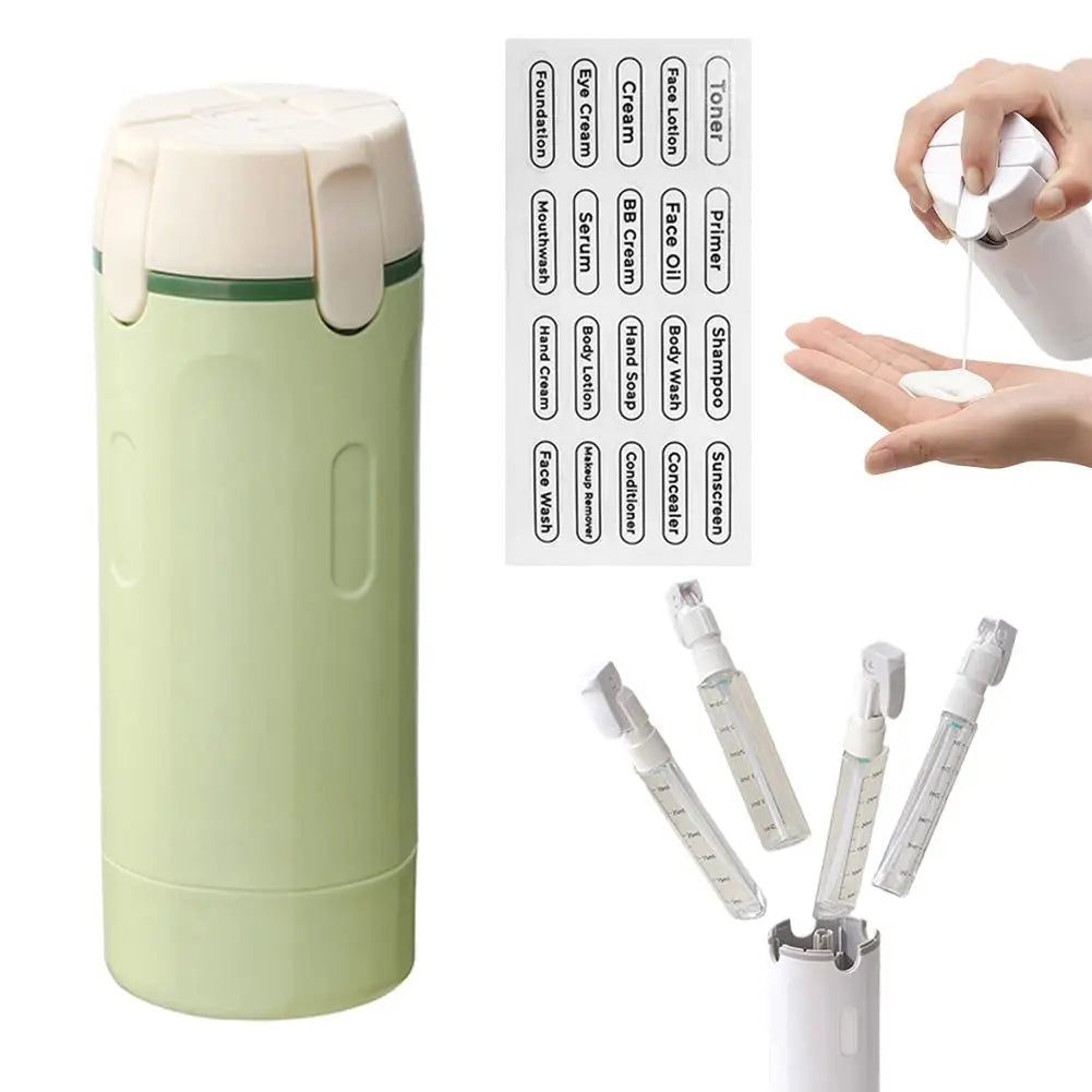 4-in-1 Emulsion Dispenser Bottle, Travel Bottle, Minimalist with Labels, Travel Dispenser Bottle, Toiletry Container Oasis Select A China