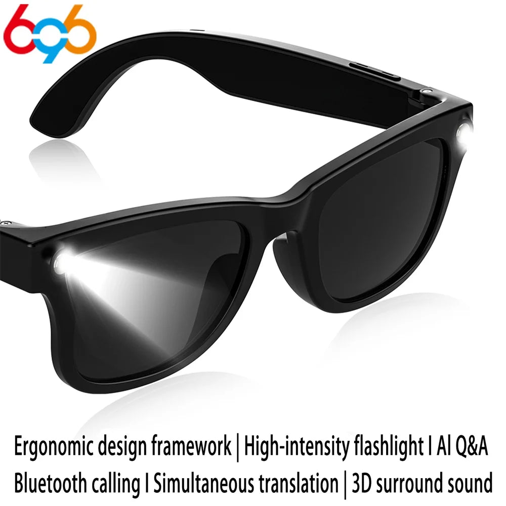 Flashlight Audio And Video Recording Eyeglasses Music HD Camera Smart Glasses For Women Men Simultaneous Translation Eyewear Oasis Select