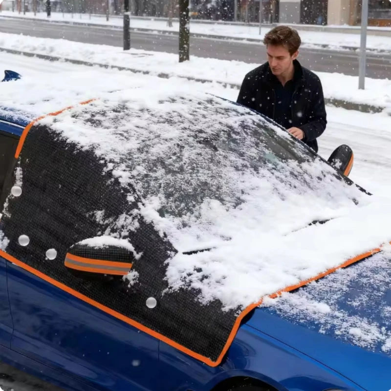 Universal Magnetic Car Windshield Snow Cover Waterproof Oxford Cloth Guard Windproof Car Windshield Snow Cover With Strap Oasis Select