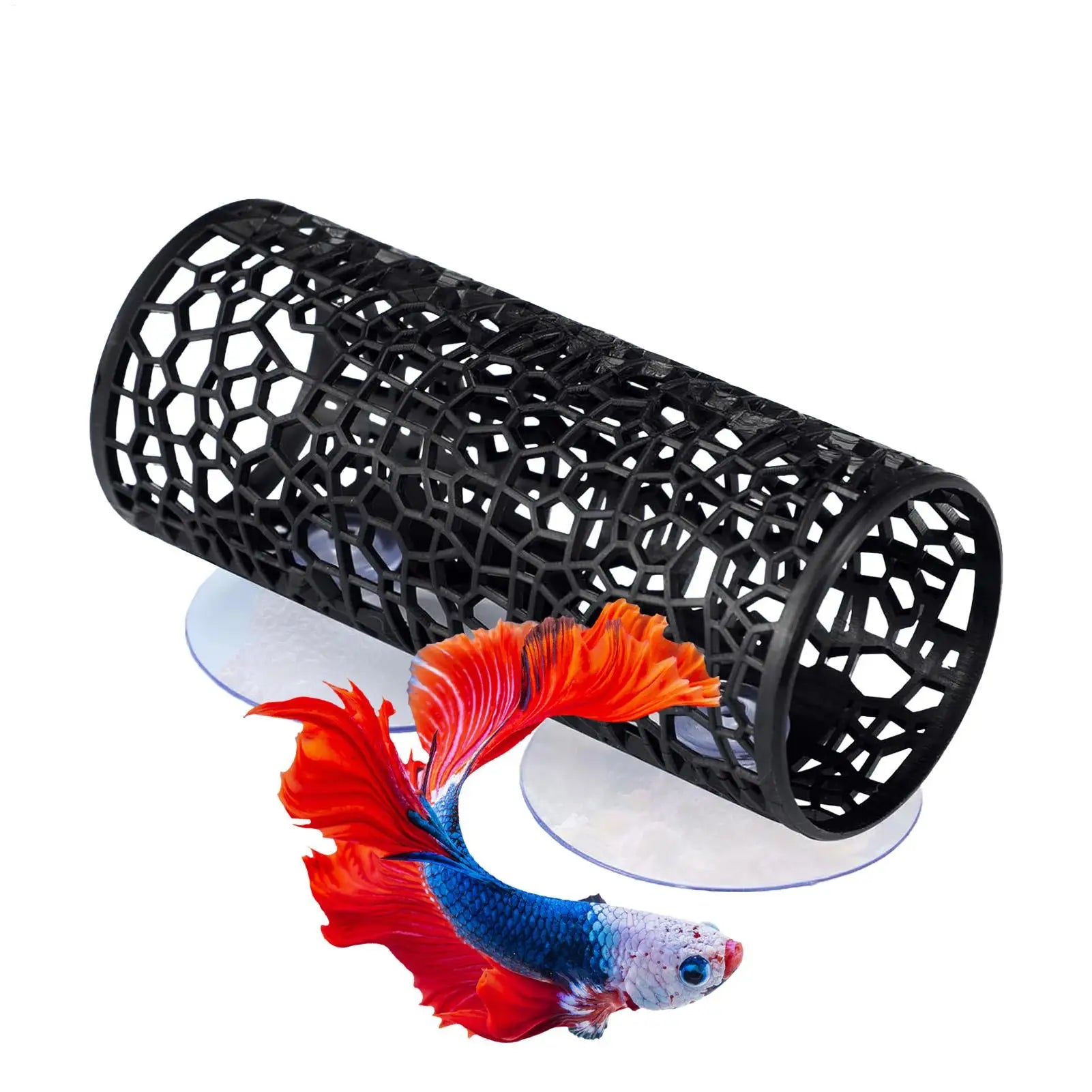 Fish Tank Tunnel Hollow Suction Small Safe Fish Tank Cave Betta Habitat Resting Shelter Ornament for Aquatic Pets Cichlids Oasis Select