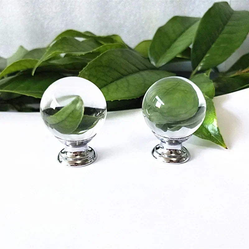 Clear Crystal Round Handles for Cabinets Door Hardware Furniture Pull Knobs Drawer Wardrobe Cupboard Kitchen Decor Oasis Select