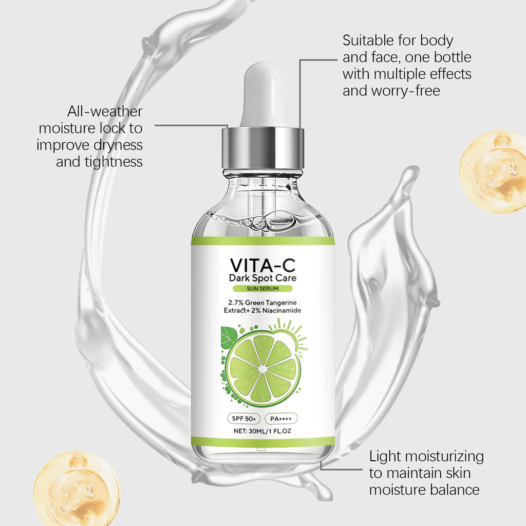 Vitamin C Sunscreen Essence – Brighten & Fade Dark Spots 30ml Sunscreen Serum Oasis Select
