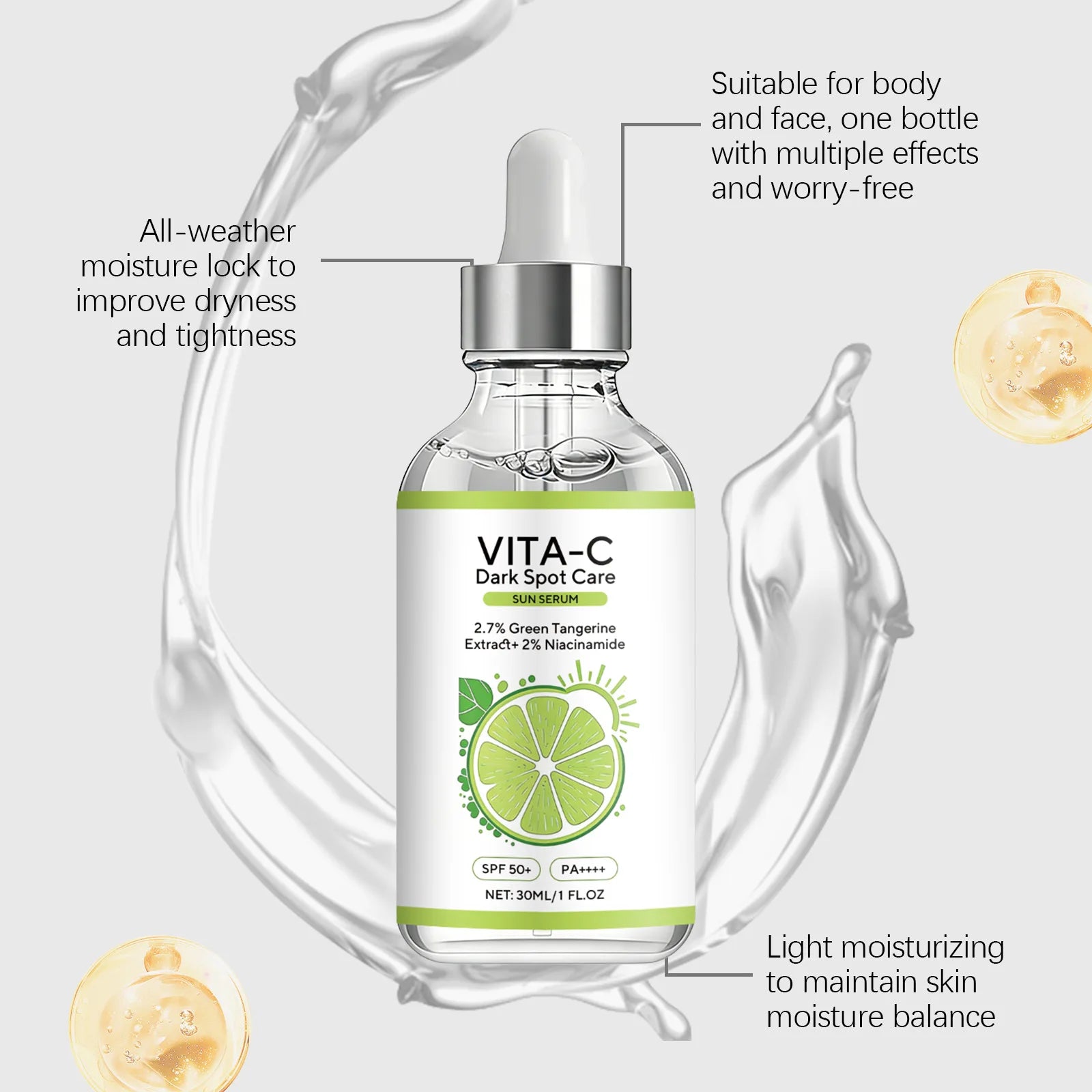 Vitamin C Sunscreen Essence – Brighten Skin & Fade Dark Spots Brightening Sunscreen Serum Oasis Select