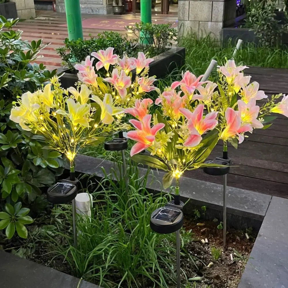 7 Heads Solar Flowers Garden Lights Waterproof Solar Powered LED Outdoor Flower Decor LED Lights Ground Spike Yard Decoration Oasis Select
