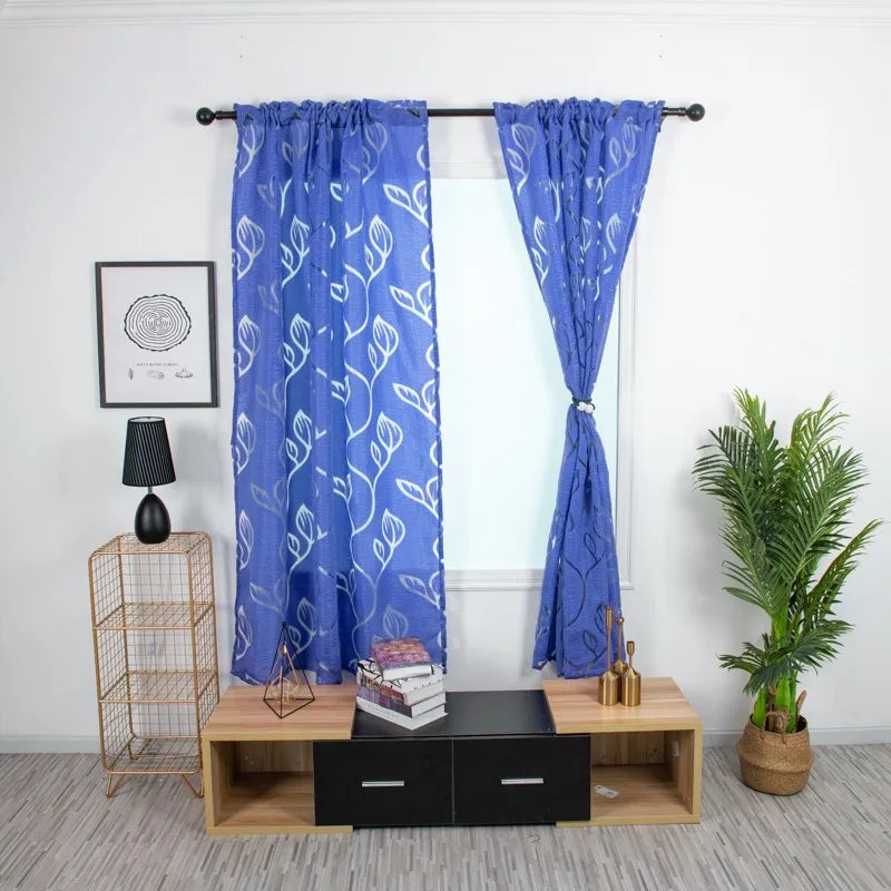 Vines Leaves Tulle Sheer Curtain Panel – Window Drape & Valance Sheer Curtain Panel Oasis Select