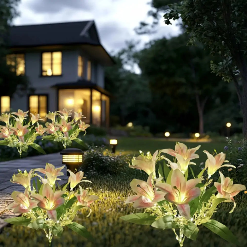 7 Heads Solar Flowers Garden Lights Waterproof Solar Powered LED Outdoor Flower Decor LED Lights Ground Spike Yard Decoration Oasis Select