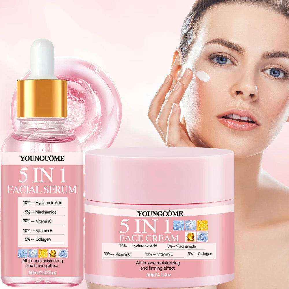 YOUNGCOME 5-in-1 Hyaluronic Acid Face Serum & Cream Set Face Serum & Cream Set Oasis Select
