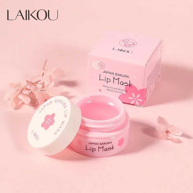 Laikou Sakura Lip Mask 8g Overnight Treatment Hydrating Moisturizing Repair Dry Chapped Lips Nourishing Care Peel Off Oasis Select