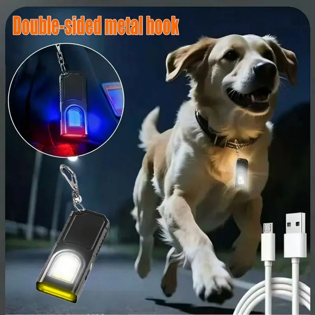 USB Rechargeable Multifunctional Keychain Flashlight Mini Flashlight With COB Work Light Keyring Camping Walking Pocket Lamp Oasis Select