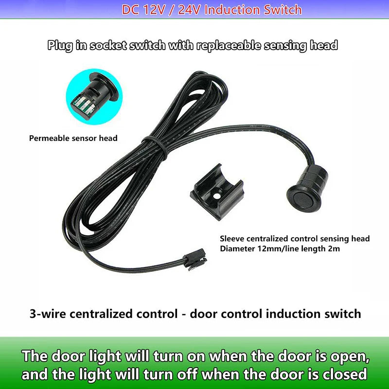Mini LED Cabinet Light Sensor Switch 12V 24V Touch/Hand Sweep/PIR Motion/Door ON/OFF Kitchen Wardrobe Lamp Control Oasis Select Single Door
