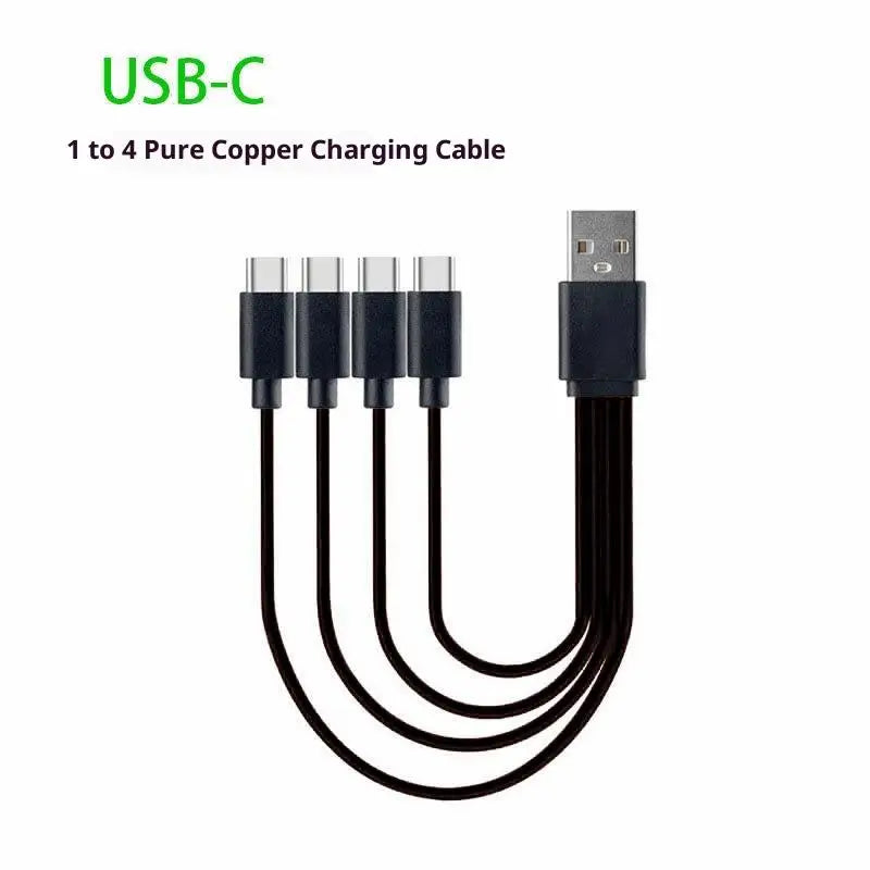 1Pcs 4 in 1 Data Cable Fast Charging 1 to 4 Type-C USB Flash Charging Mobile Phone Accessories All Phone Users Hot Sale New 2026 Oasis Select