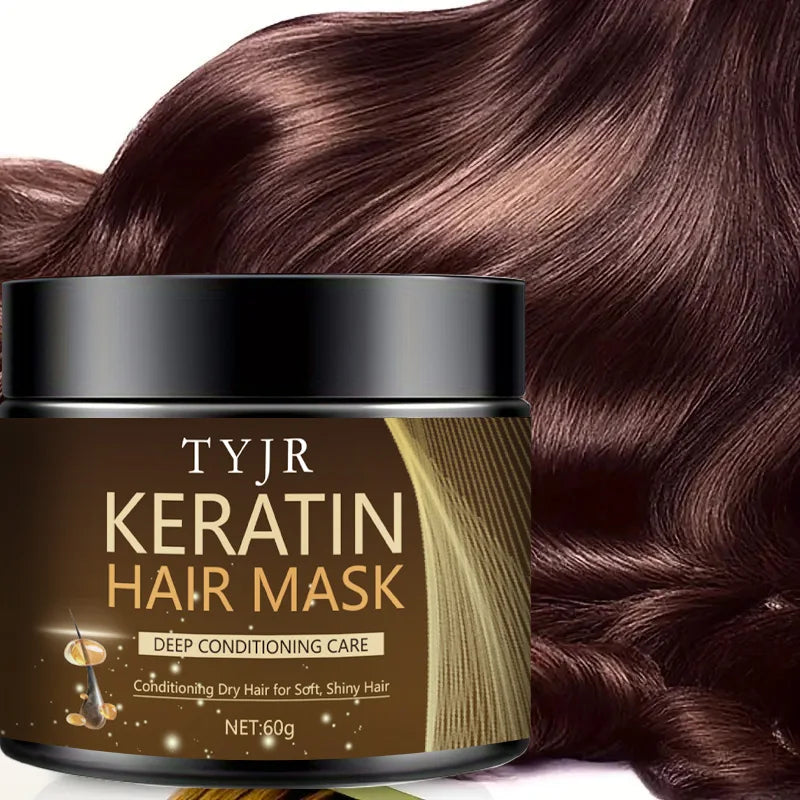 Keratine Magical Hair Mask Protein Straighten Repair Dry Frizzy Damaged Cream Pro Soft Smooth Shiny Deep Moisturizing Care 60g Oasis Select 2PCS