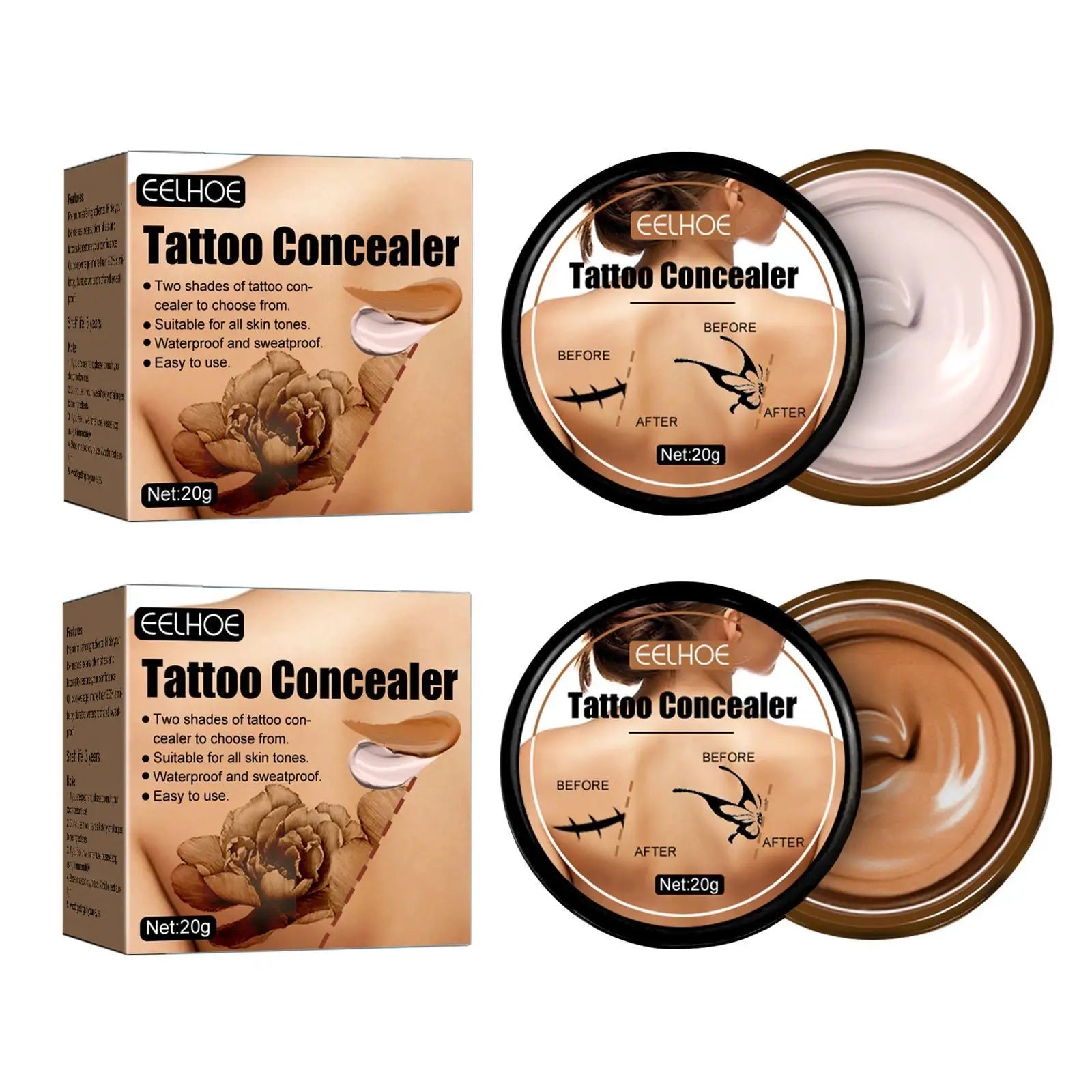 Waterproof Tattoo Concealer Cover Scar Makeup Brighten Foundation Cream Freckle Birthmarks Cover Concealer Body Coverage Cream Oasis Select