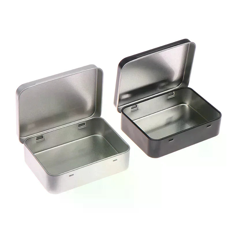 1PC Frosted Household Iron Storage Box Metal Box Tin Plated Container Empty Hinged Lid Small Empty Storage Box Oasis Select