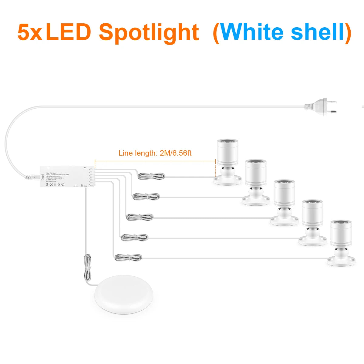 3W 12V Aluminum Dimmable LED Spotlight for Ceiling Light Toy Wine Cooler Display Souvenir Collect Cabinet Shelf,Decorative Lamps Oasis Select 5xSpotlight White Warm White