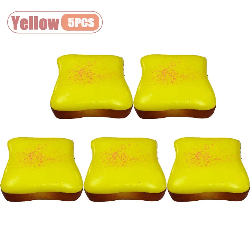 Ultra Soft Slow Rising Cream Toast Squishy Realistic Food Stress Relief Decompression Fidget Sensory Toy for Adults Novelty Gift