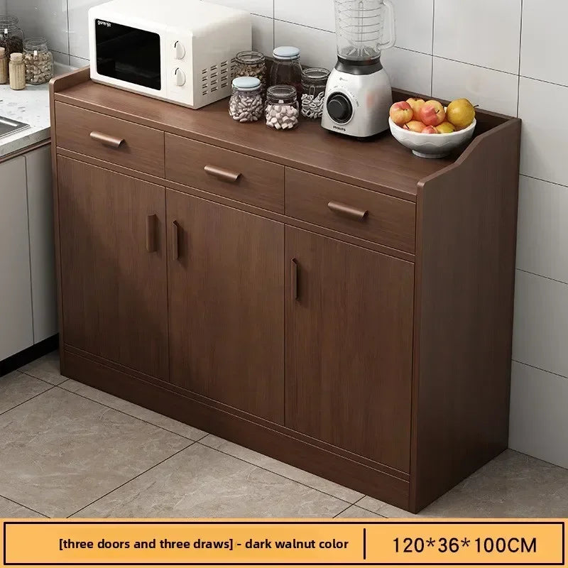 Multi-functional Household GoodsSide Cabinet, Kitchen Against The Wall, Large Capacity Storage Rack, Floor-to-ceiling Locker Oasis Select Deep Walnut 3-3
