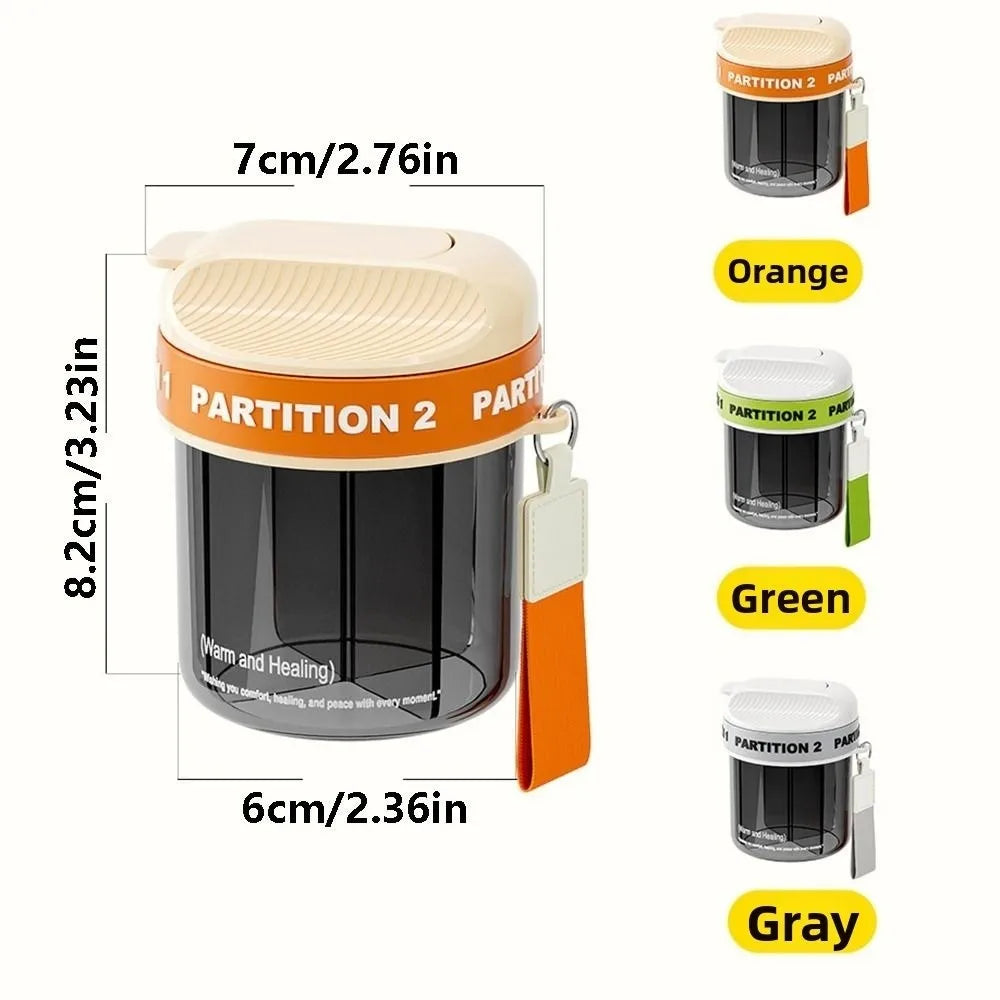 Portable 4-Compartment Pill Organizer | Travel Pill Case