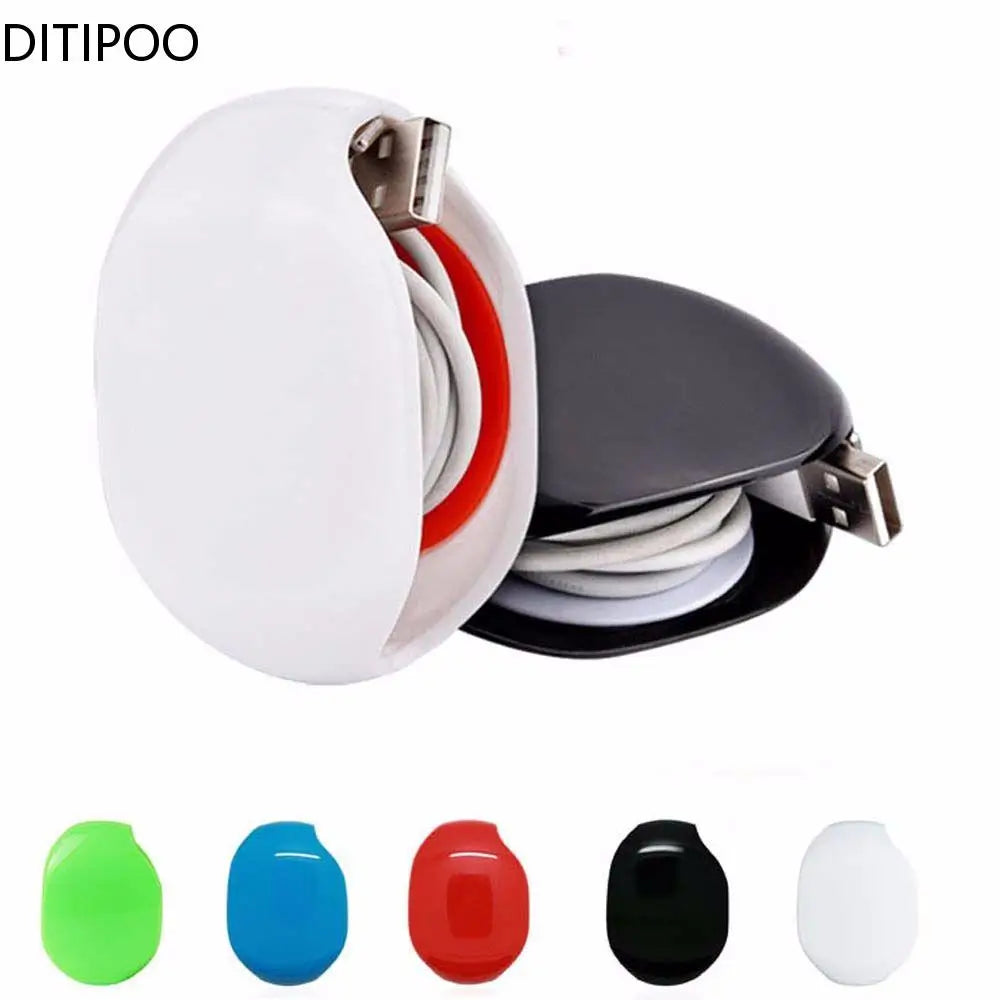 Automatic Closing Cable Cord Wire Organizer Bobbin Winder Earphone Wrap For Headphone Storage Cable Winder Oasis Select