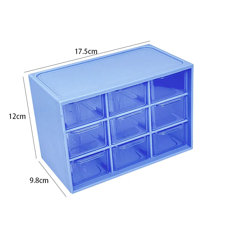 Dustproof Multi-Grid Desktop Drawer Organizer - Portable Storage Box for Jewelry, Cosmetics, Desk Drawer Organizer Box Oasis Select Blue