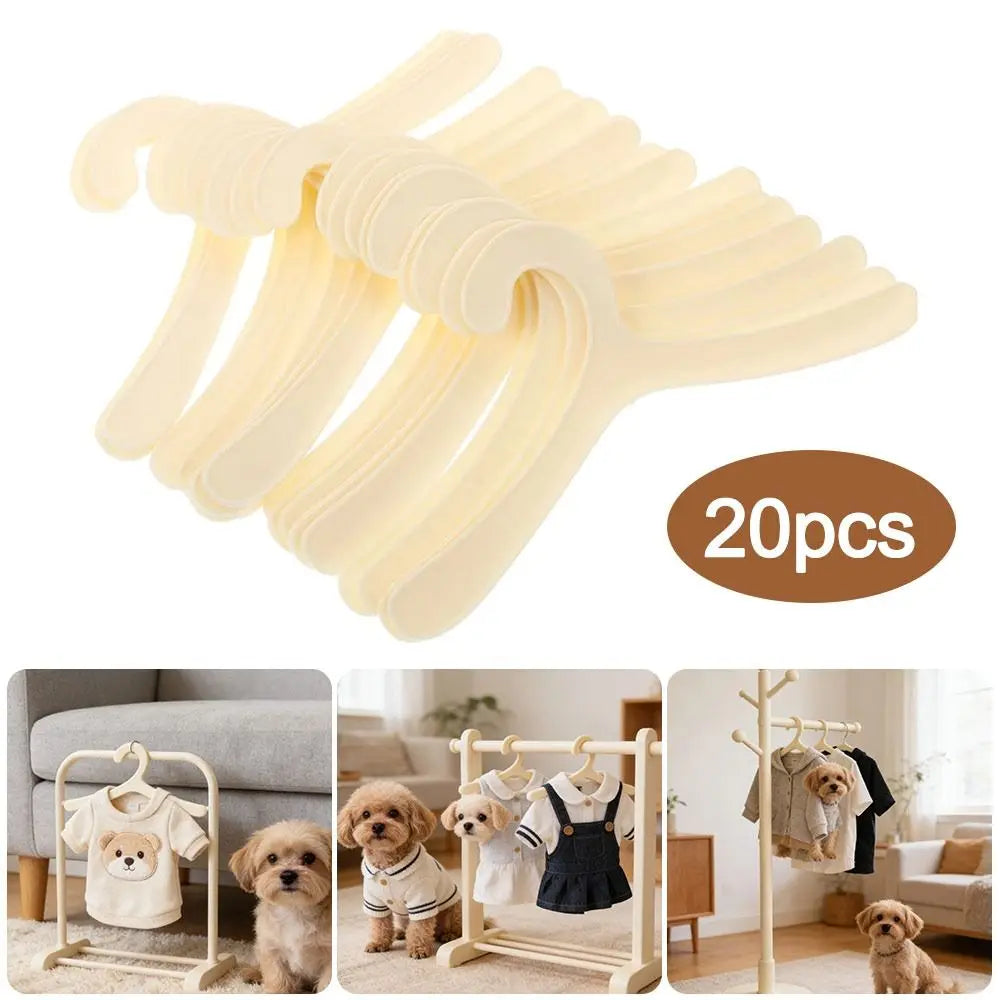 20-Pack Mini Pet Clothes Hangers | Space-Saving Dog Apparel Rack