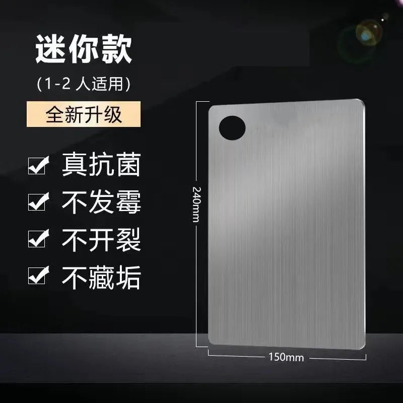 304 Stainless Steel Panel and Chopping Board Kitchen Household Double Sided Kneading Dough Fruit Meat Chopping Cutting Board Oasis Select 24x15cm