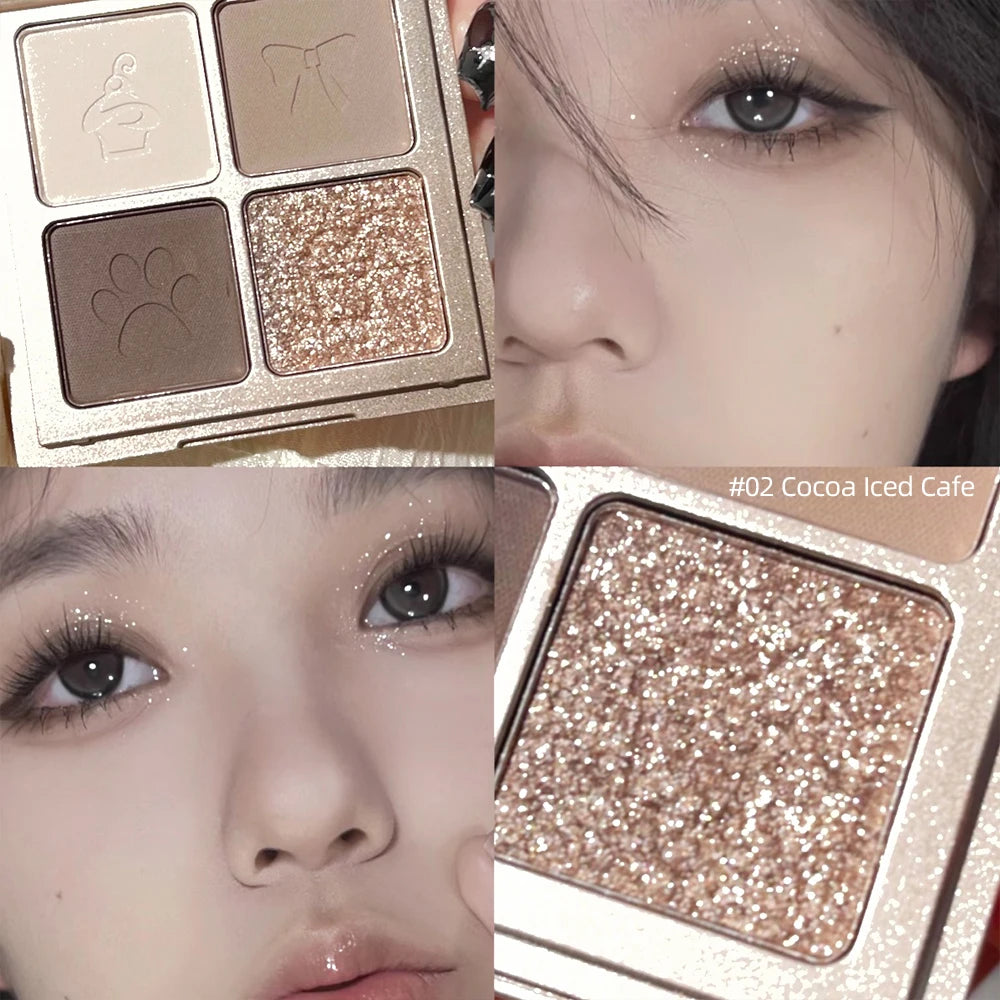Art Value 4-Color Glitter & Nude Eyeshadow Palette | Long Lasting