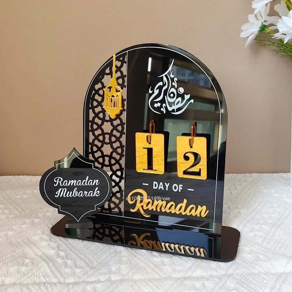Acrylic Ramadan Countdown Calendar Gifts Day of Ramadan Calendar with Replacing Number 2025 Eid Mubarak Home Decoration Ornament Oasis Select