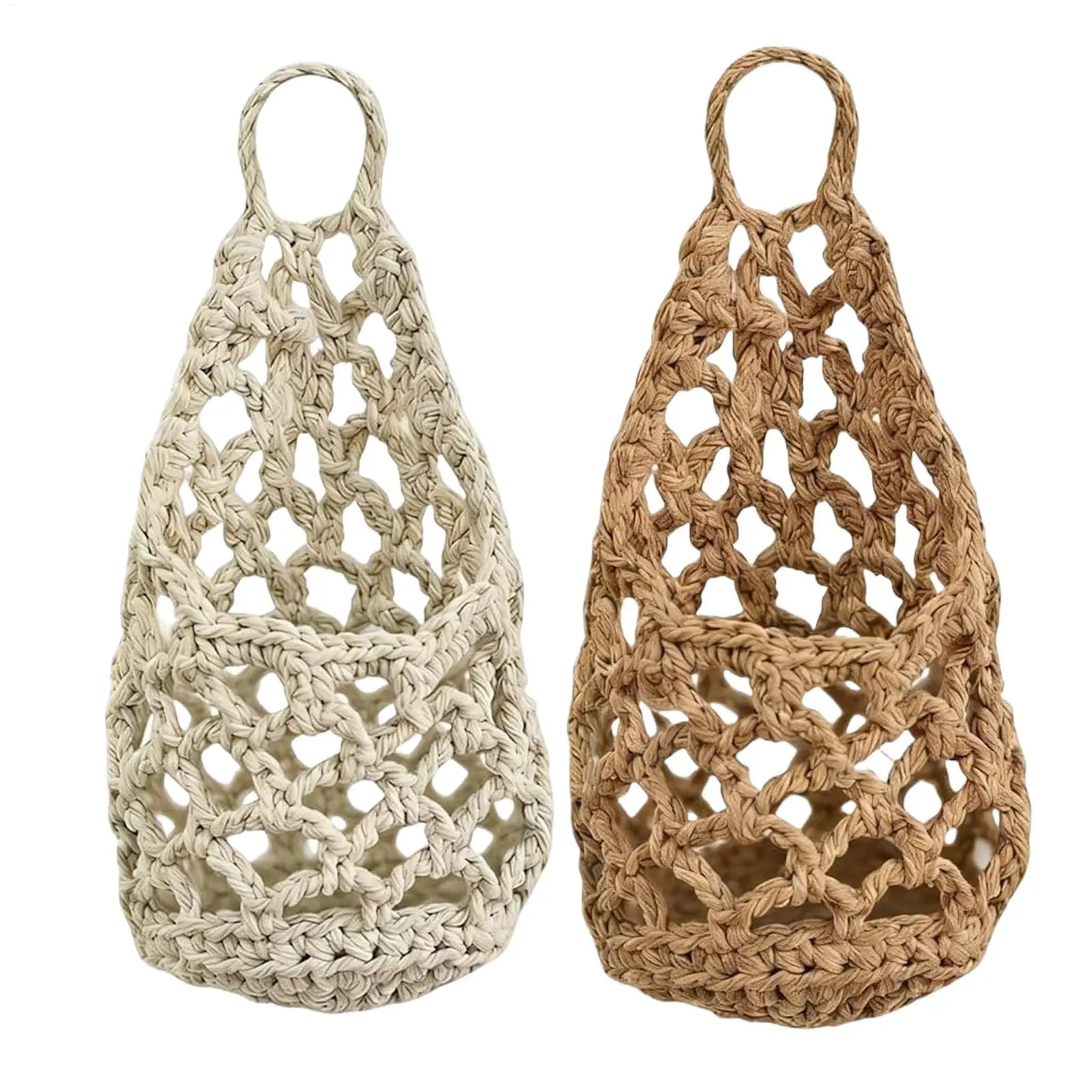 Boho Macrame Plant HangerBasket for Succulents Cotton Rope Woven Hanging Basket with Net Pouch Home Decoration Organizer Oasis Select