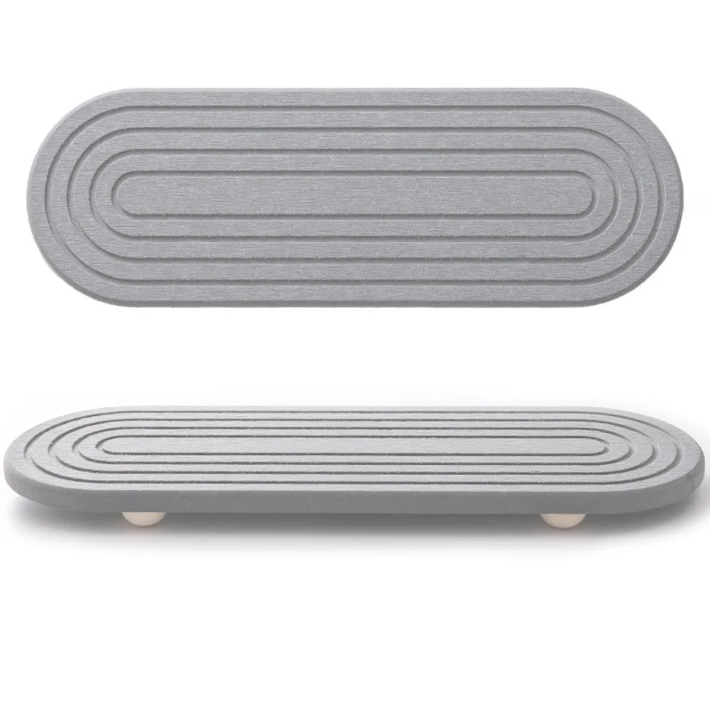 Diatom Mud Sink Tray – Quick-Dry Non-Slip Draining Board Sink Draining Tray Oasis Select Grey