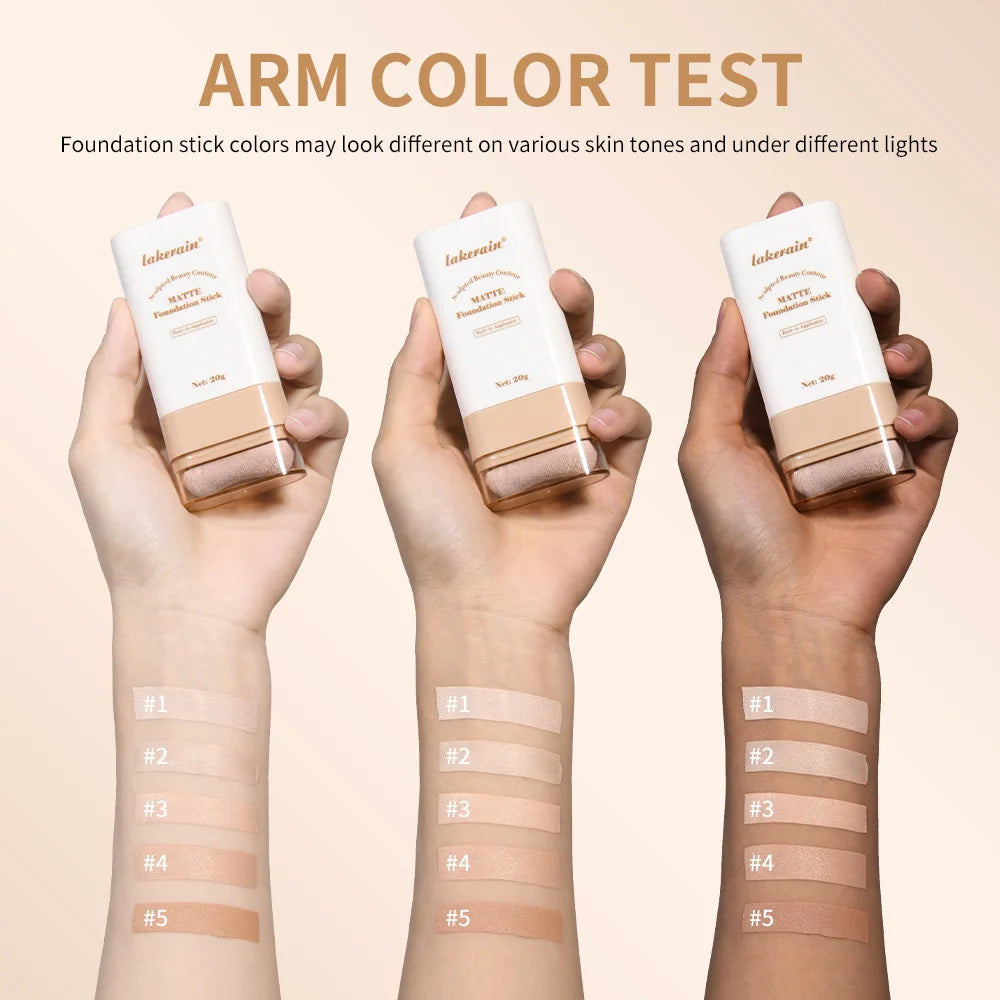 Concealing Foundation Stick 5 Shades With Built-In Brush Brighten Lightweight And Waterproof Formula Face Contour Stick Makeup Oasis Select