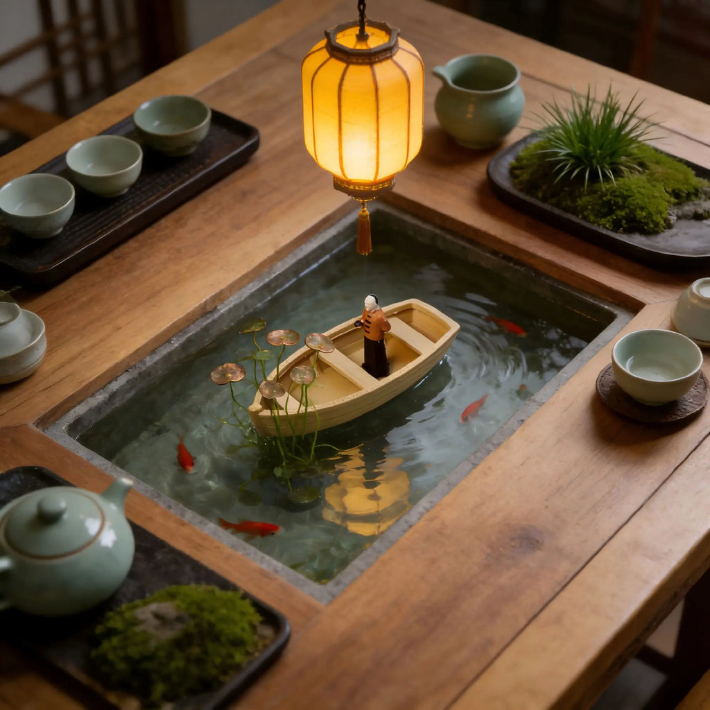 Floating Miniature Boat Micro Landscape Ornament Fish Tank Landscaping Special Home Living Room Desktop Mini Boat Ornament Decor Oasis Select