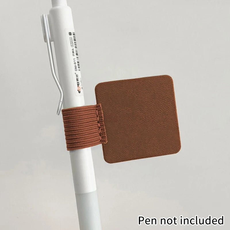 Self-Adhesive PU Leather Pen Loop Holder for Notebooks