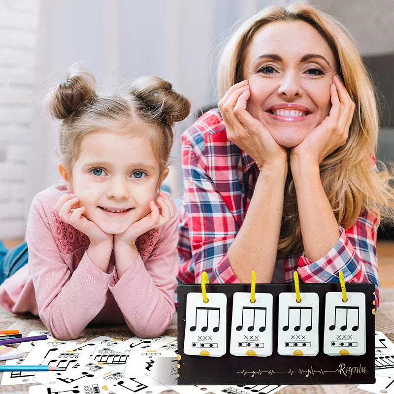 72PCS Music Enlightenment Learning Cards Note Instrument Rhythm Cognition Educational Tool Tabletop Early Education Flashcards Oasis Select