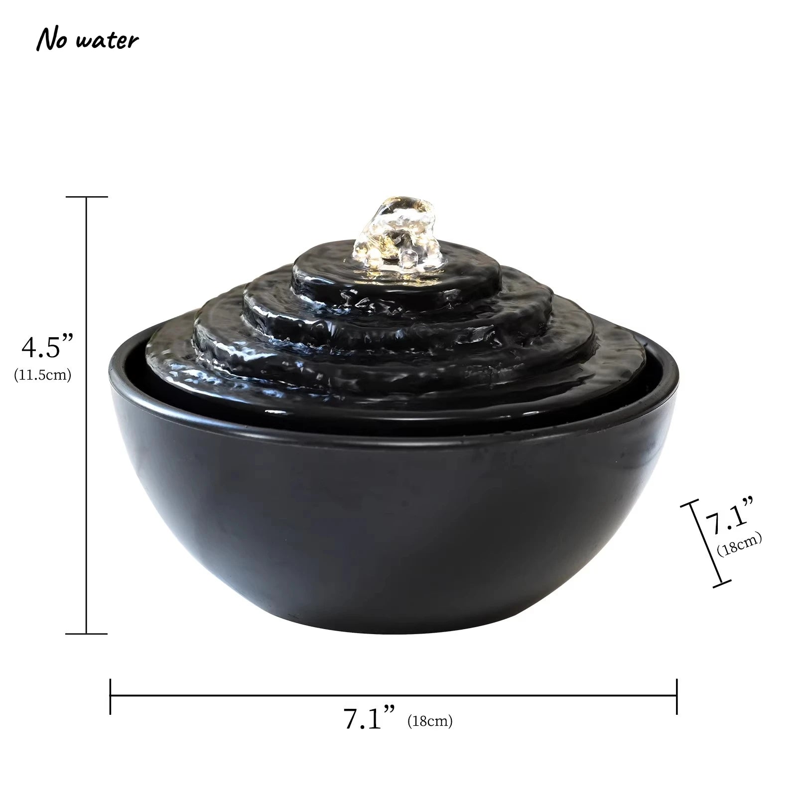 Compact Minimalist Waterfall Fountain Indoor Living Room Desktop Circulating Water Decor Office Landscape Waterfall Accessory Oasis Select Black A