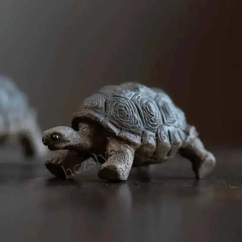 Zisha Tea Pet Turtle Ornament Handmade Rich Armor World Cultivate Sculpture Tea Table Tea Play Accessories Oasis Select