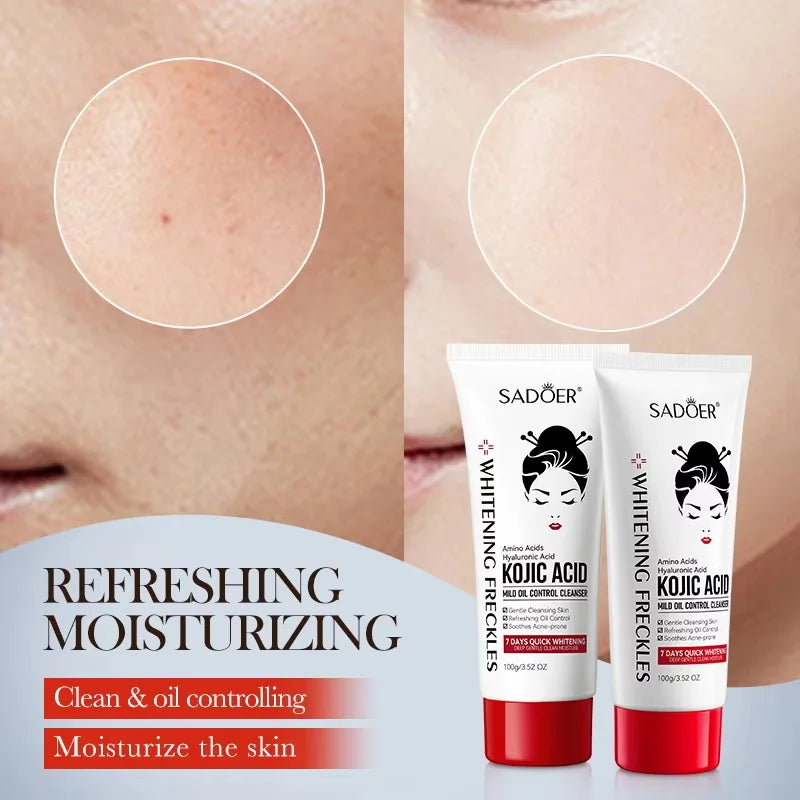 SADOER Kojic Acid Facial Cleanser – Oil Control & Brightening Foaming Facial Cleanser Oasis Select