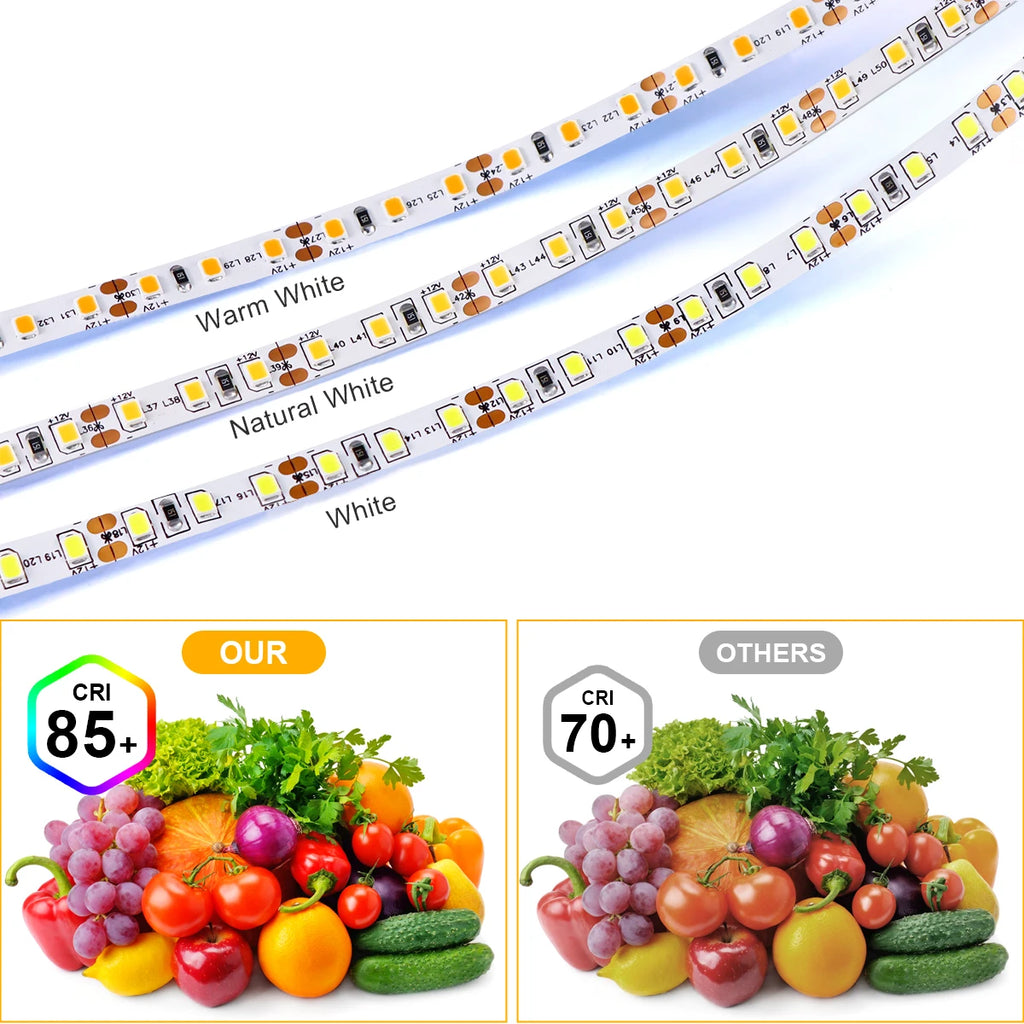 DC12V LED Strip Lights COB/SMD 2835 with DuPont Connector Kitchen Cabinet Lighting Layered Light for Centralized Power Supply Oasis Select