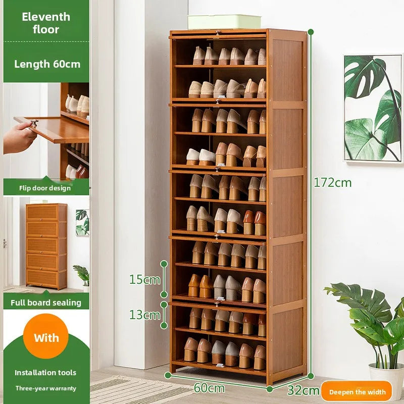 Shoe cabinet storage rack household modern door large capacity simple space saving ultra-thin solid wood Oasis Select Eleven floors 60